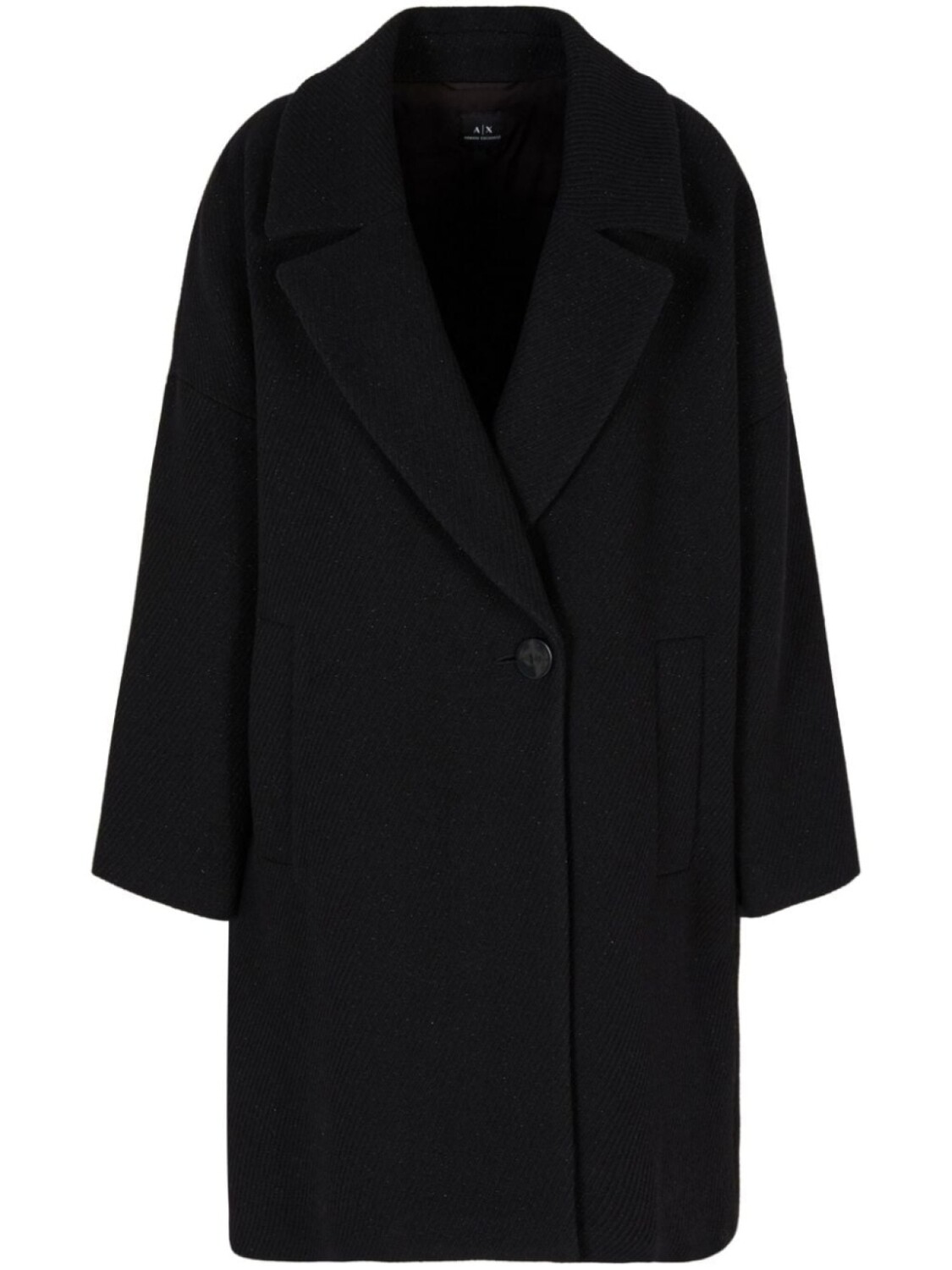 

Armani Exchange однобортное пальто, черный