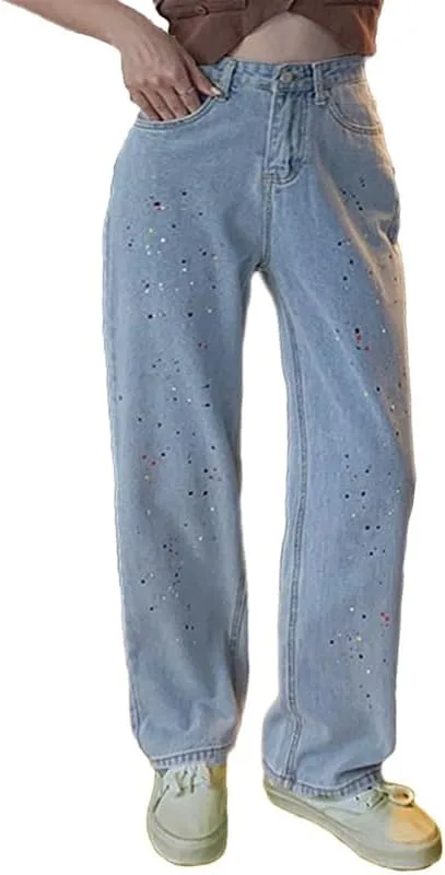 

Женские джинсы Andongnywell свободного кроя, прямые, классические, с высокой посадкой