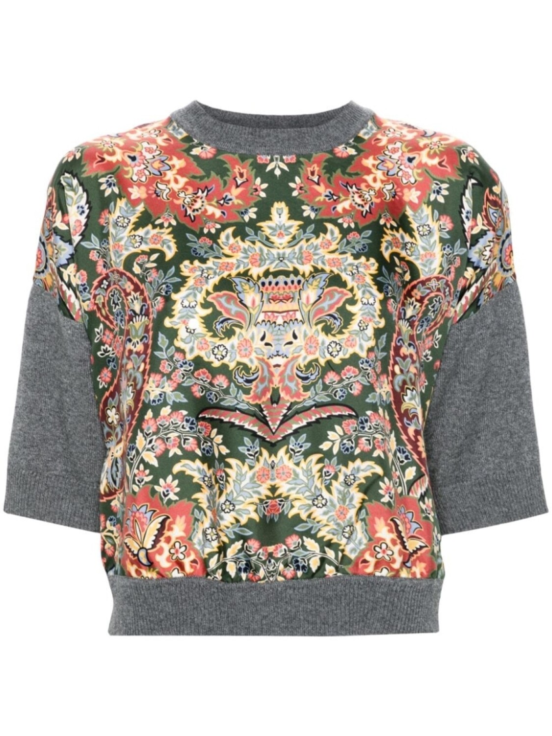 

ETRO свитер с цветочным принтом, серый