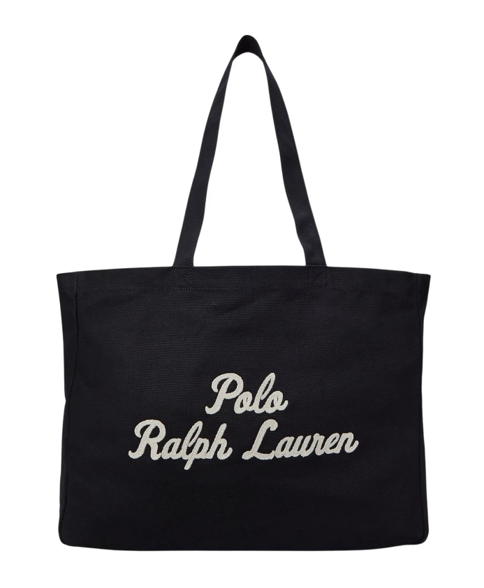 

Холщовая сумка-шоппер с вышивкой Ralph Lauren, черный