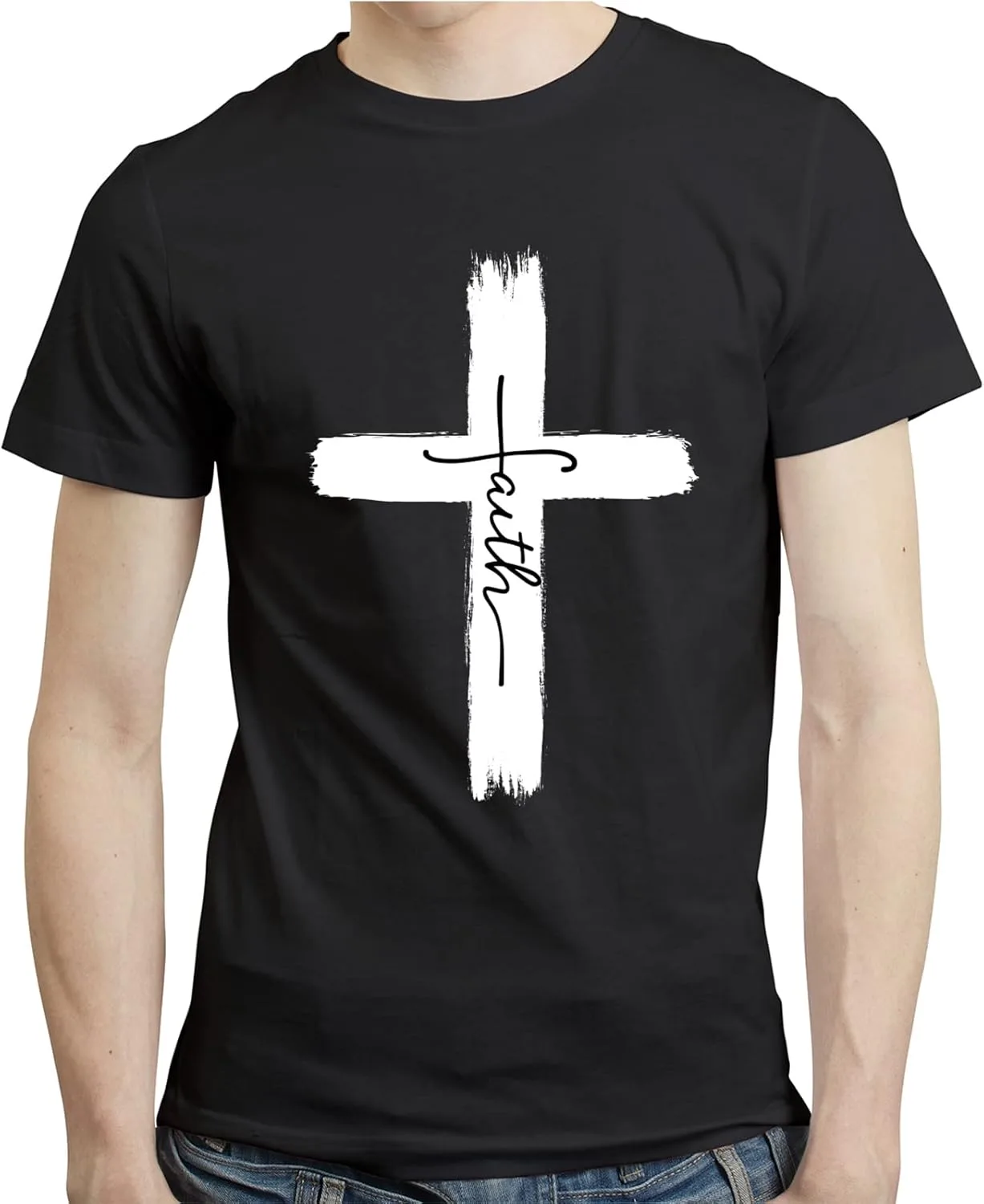 

Футболка мужская Faith Cross Christian Graphic с принтом, черная LOXASUM