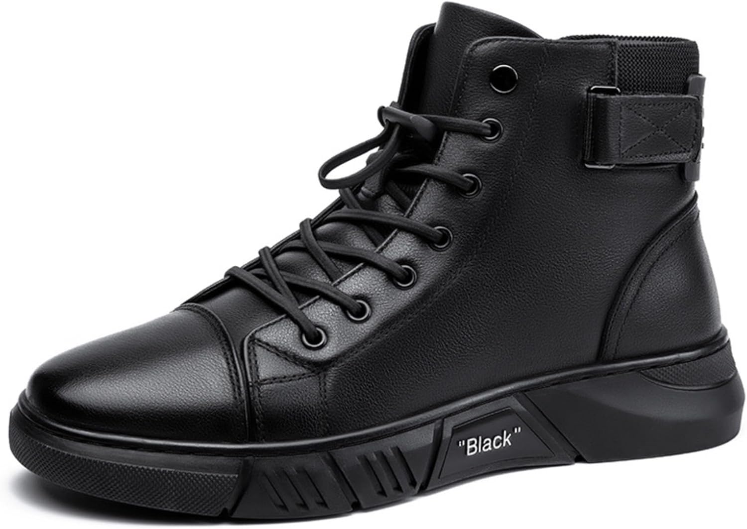 

Мужские классические итальянские высокие ботинки Myallfeet из кашемировой кожи, с противоскользящей подошвой, амортизатором, боковой молнией, черный