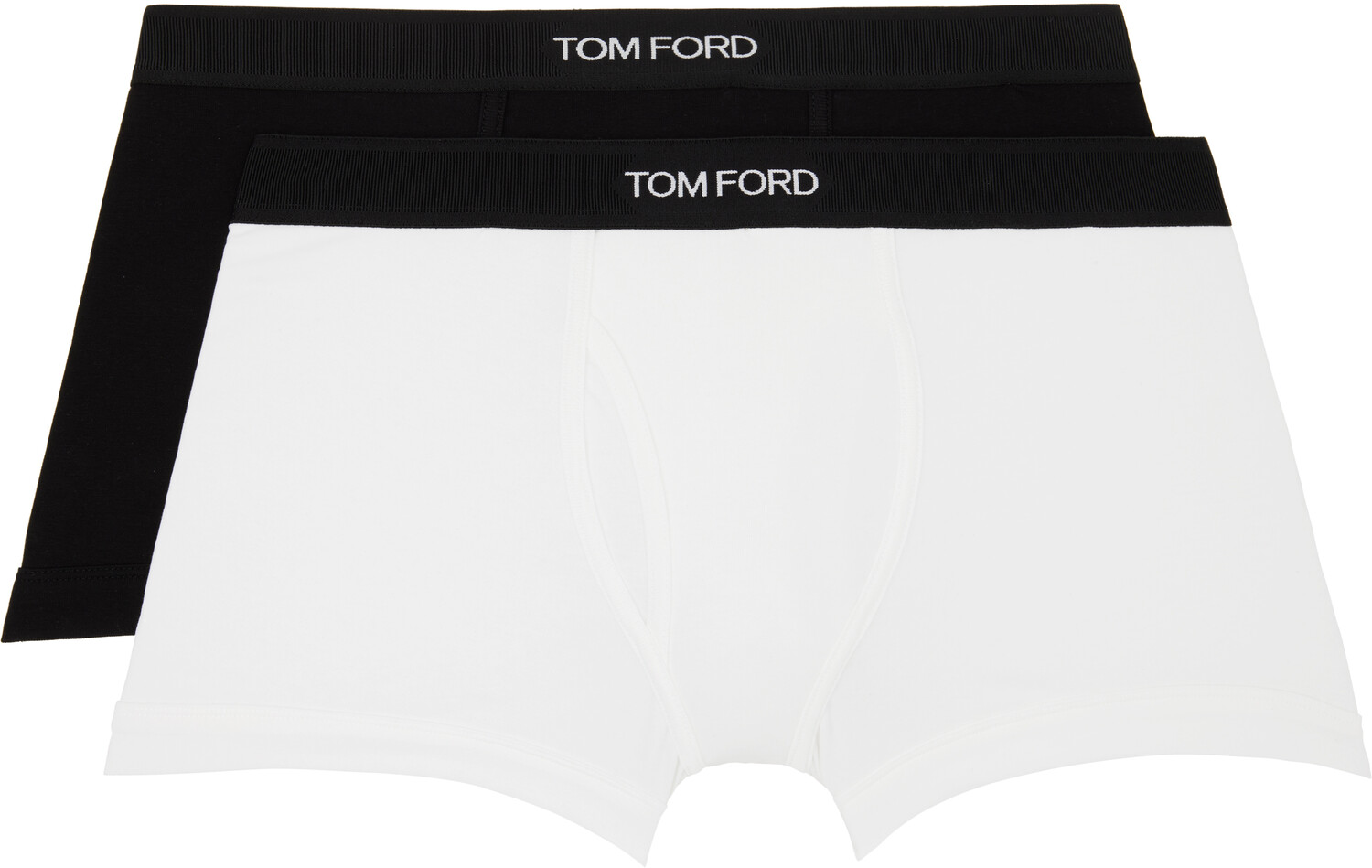 

TO FORD Двойная упаковка черно-белых хлопковых трусов-боксеров TOM FORD