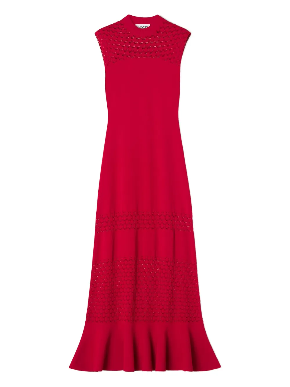 

Платье макси без рукавов Lanvin, красный