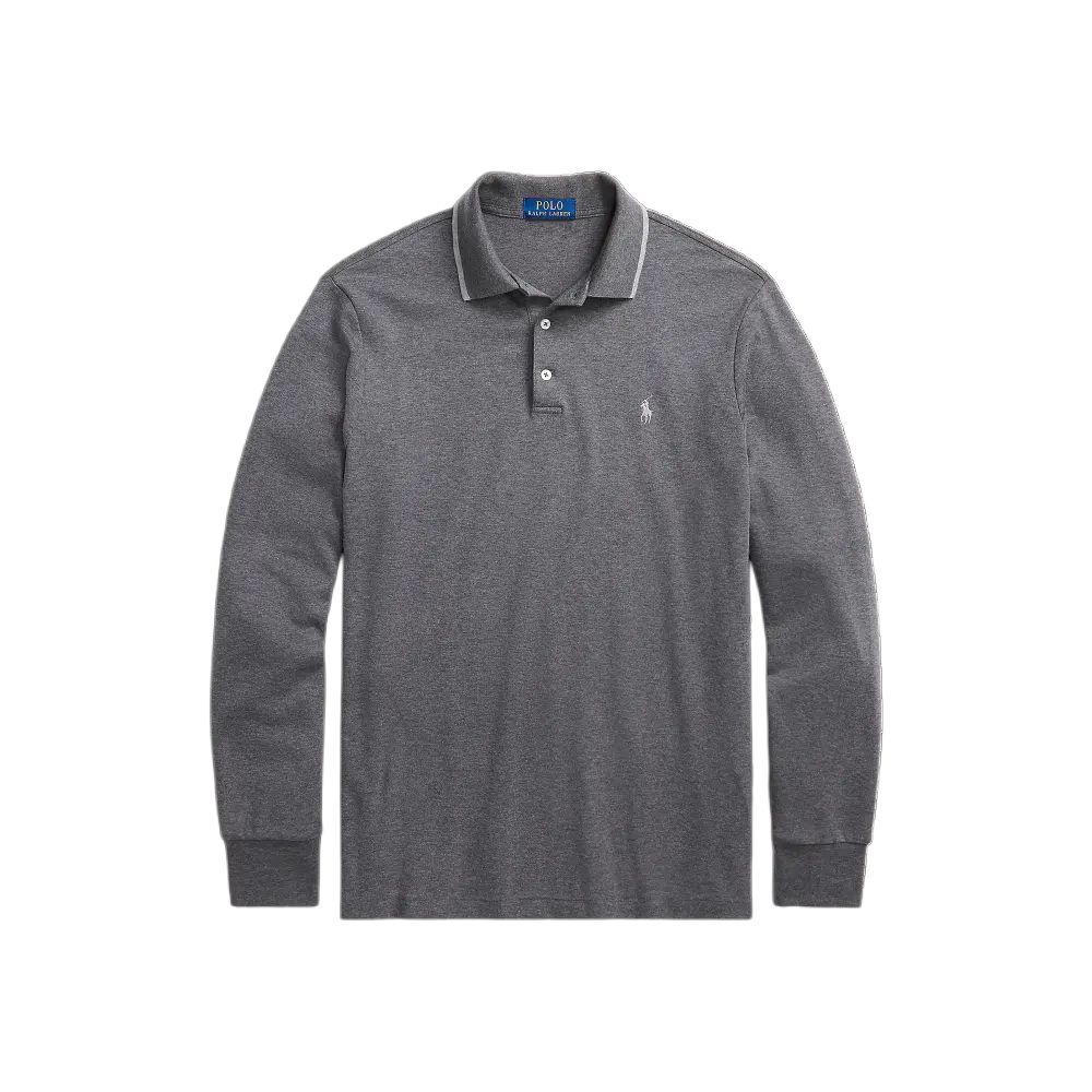 Polo Ralph Lauren Мужская поло SS24 серого цвета — фото 3