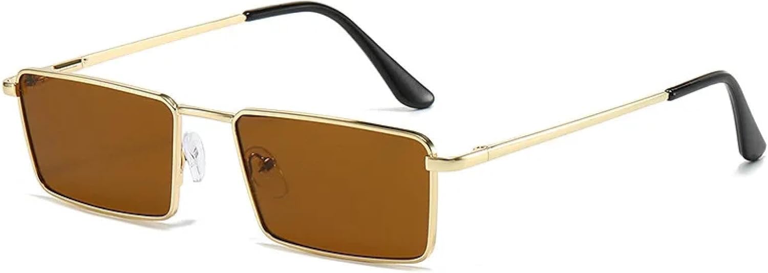 

Солнцезащитные очки с защитой от УФ-излучения UV400 | Металлическая оправа | Для женщин и мужчин | Для занятий спортом на открытом воздухе и вождения DSVIGF, Gold-brown