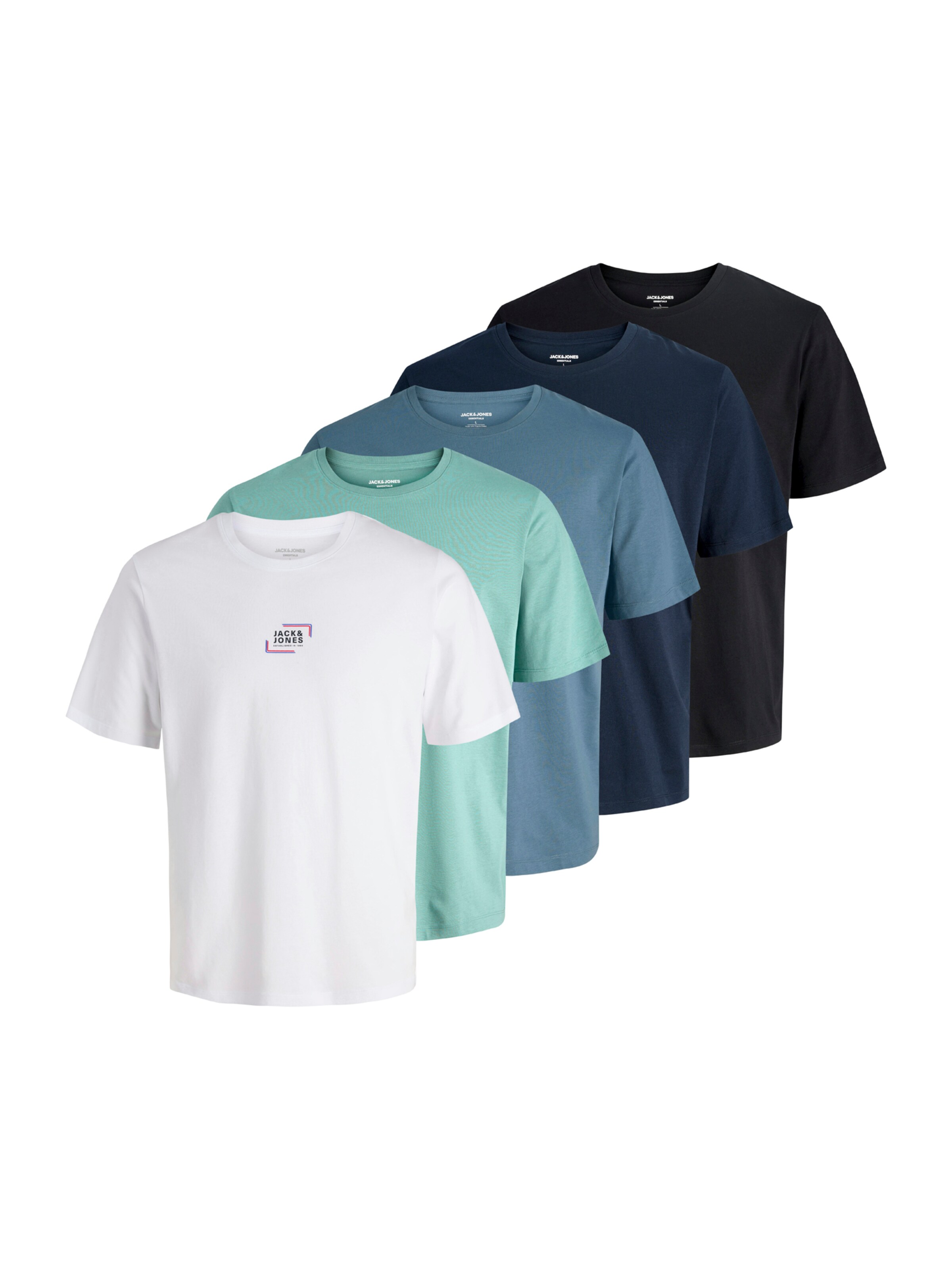

JACK & JONES Футболка 'JJCORP' в цветах Sapphire, Mint, Black, White