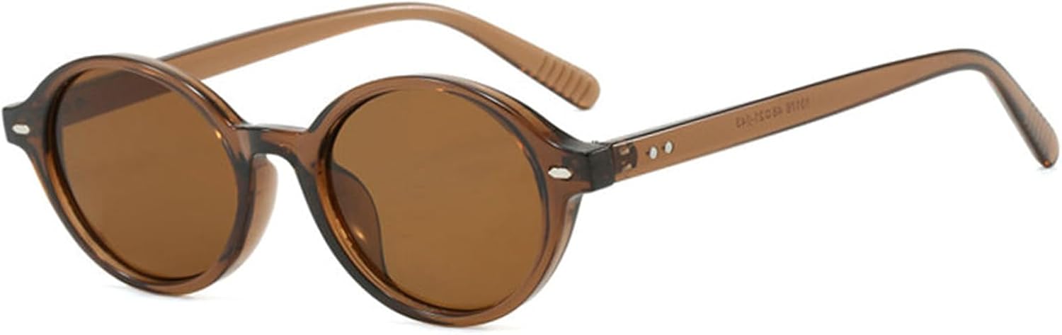 

Солнцезащитные очки COTIA Retro Small Oval для женщин, модные, конфетных оттенков, с защитой от УФ-излучения UV400; для мужчин, в тренде, с заклепками, в стиле панк, Tea