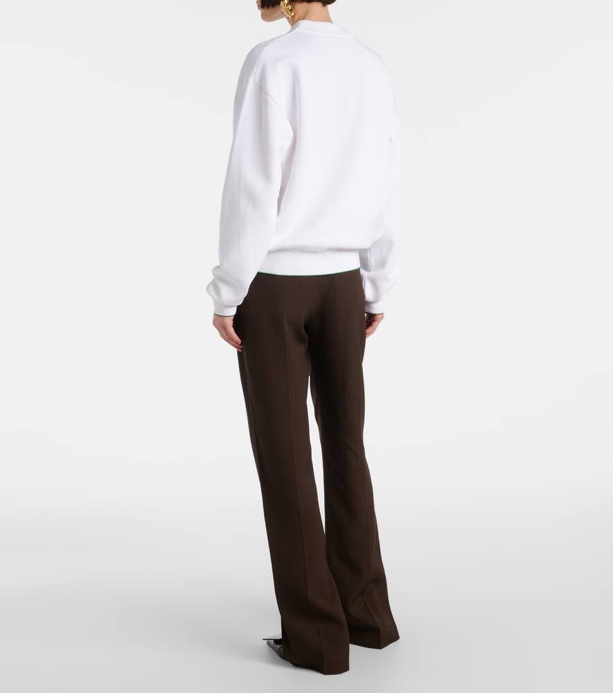 Винсовый свитшот из хлопковой смеси с вышивкой Jacquemus, Hotel Address White — фото 3