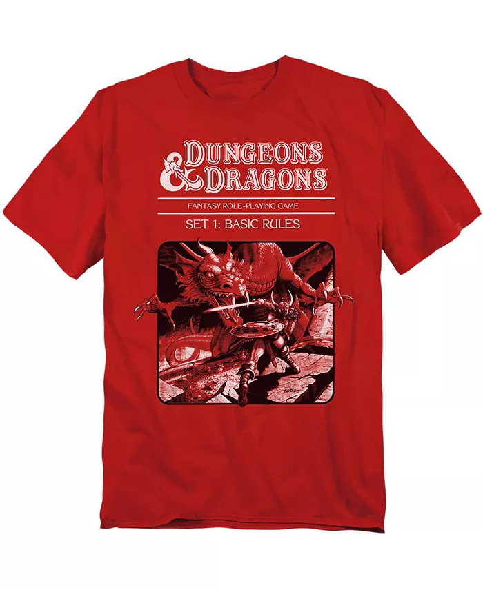 

Футболка Men's Dungeons & Dragons Basic Rules Red Box Cover D&D, красный
