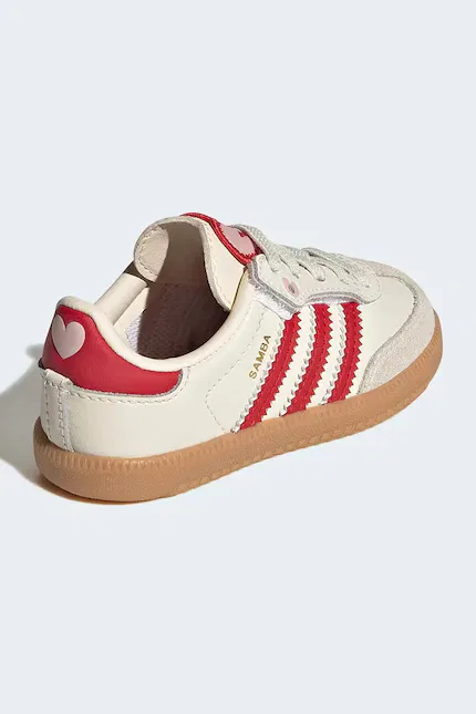 Кроссовки детские из замши и кожи Samba OG Adidas Originals, бежевый — фото 3