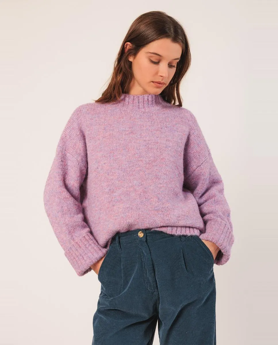 

Женский джемпер с длинным рукавом и воротником Перкинс Indi & Cold, сиреневый