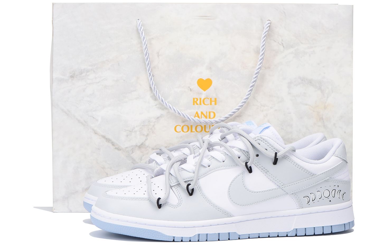 

Nike Dunk Moon Orbit Прочные Дышащие Низкие Кроссовки для Скейтбординга Мужские Бело-Серые, Серо-Белые