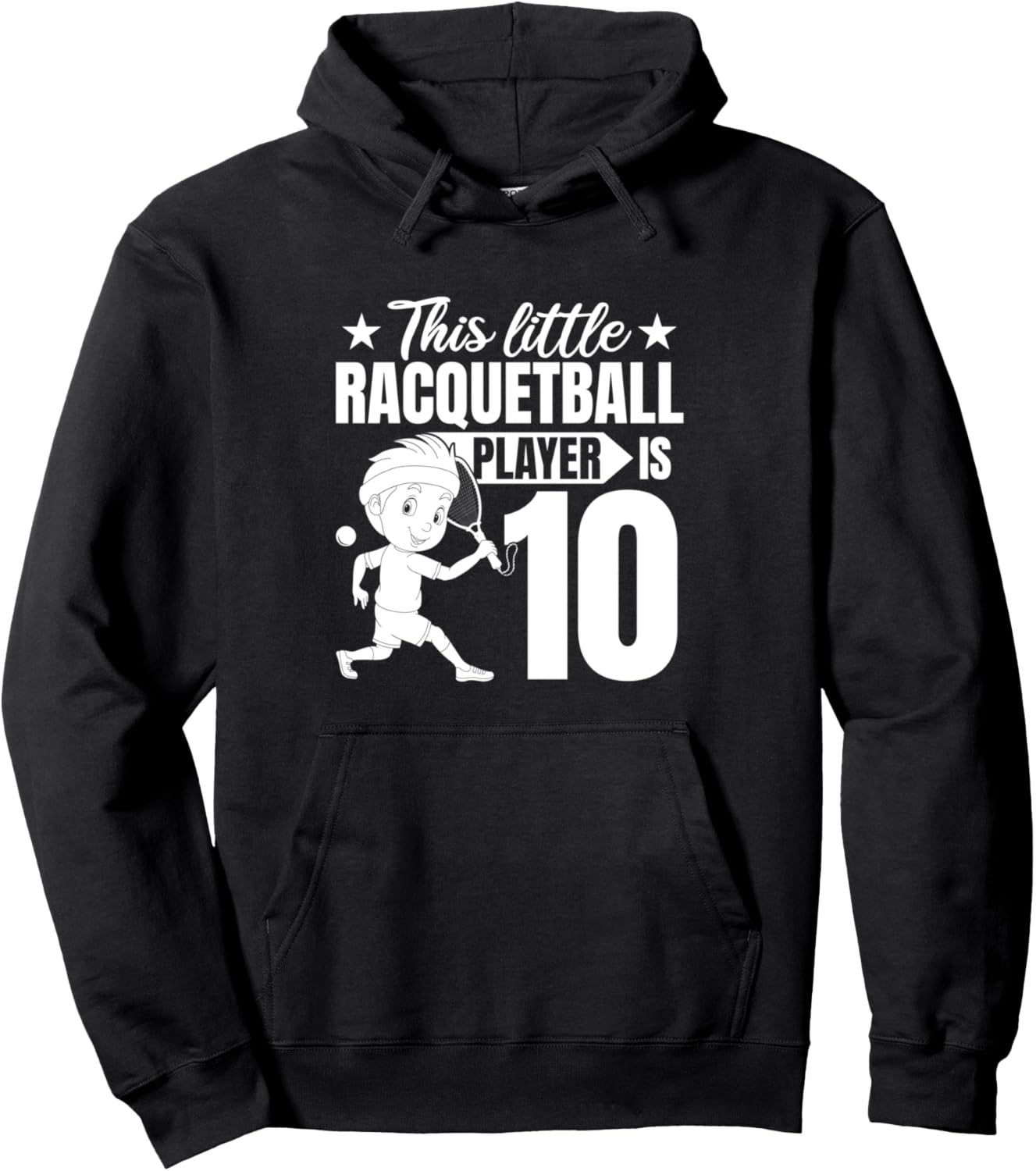 

Худи с надписью «Игрок в ракетбол на 10-летие» 10Th Birthday Party Racquetball Player, черный