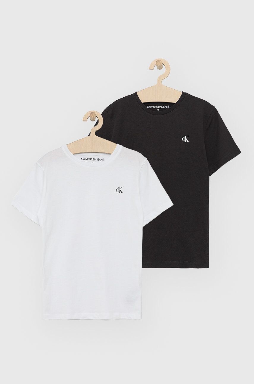 

Детская хлопковая футболка Calvin Klein Jeans, черный