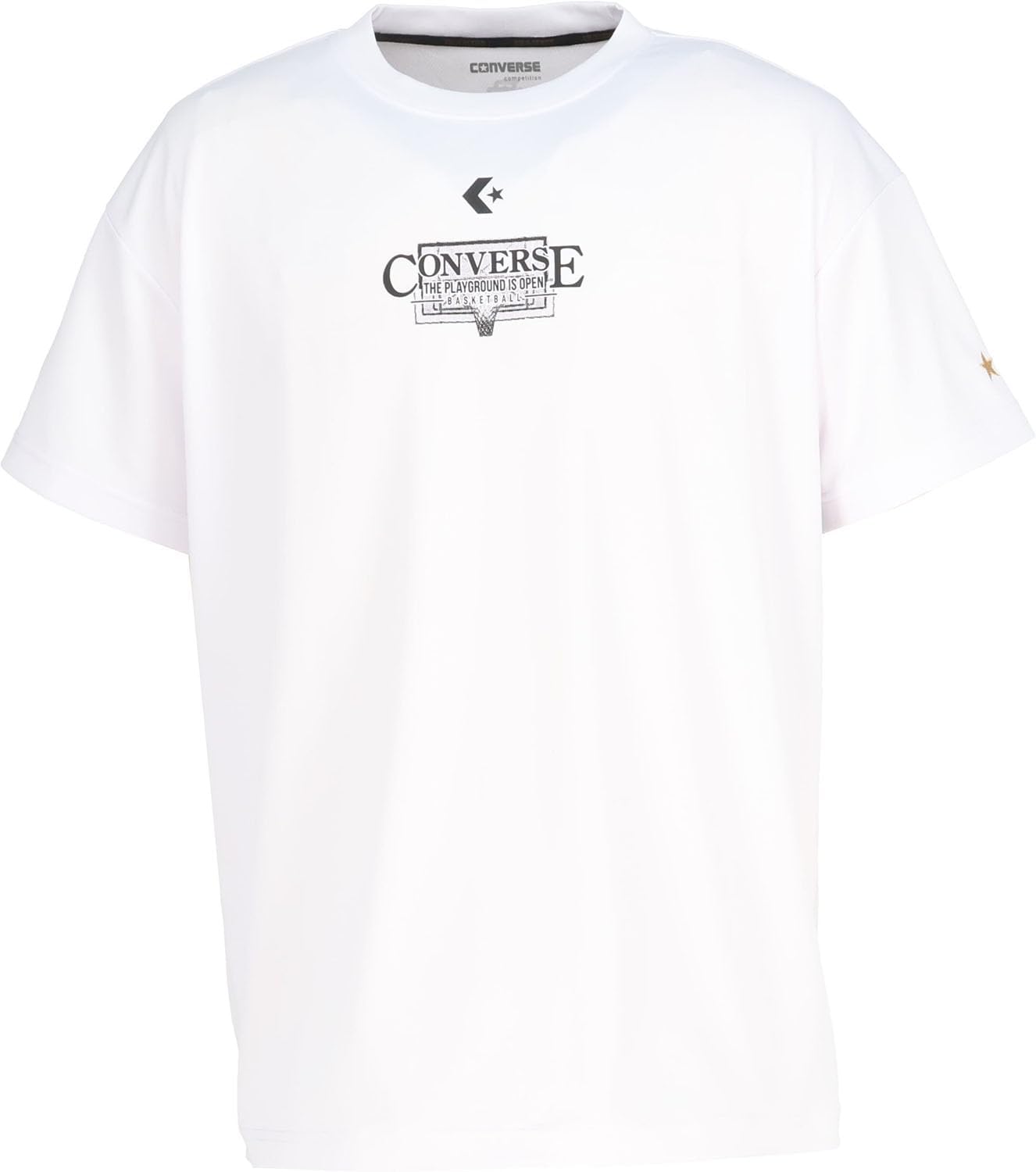 

Баскетбольная футболка Converse с коротким рукавом, принт Gold Series, влагоотводящая, быстросохнущая, унисекс, CBG252351, белый
