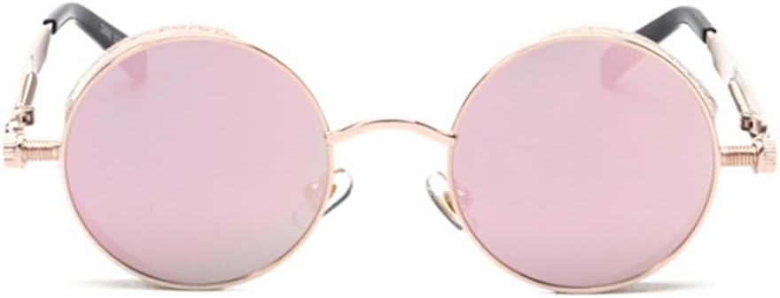 

Ретро женские круглые солнцезащитные очки в стиле стимпанк с металлической оправой, винтажные круглые солнцезащитные очки для мужчин и женщин, зеркальные, UV400 VFDHN, 9