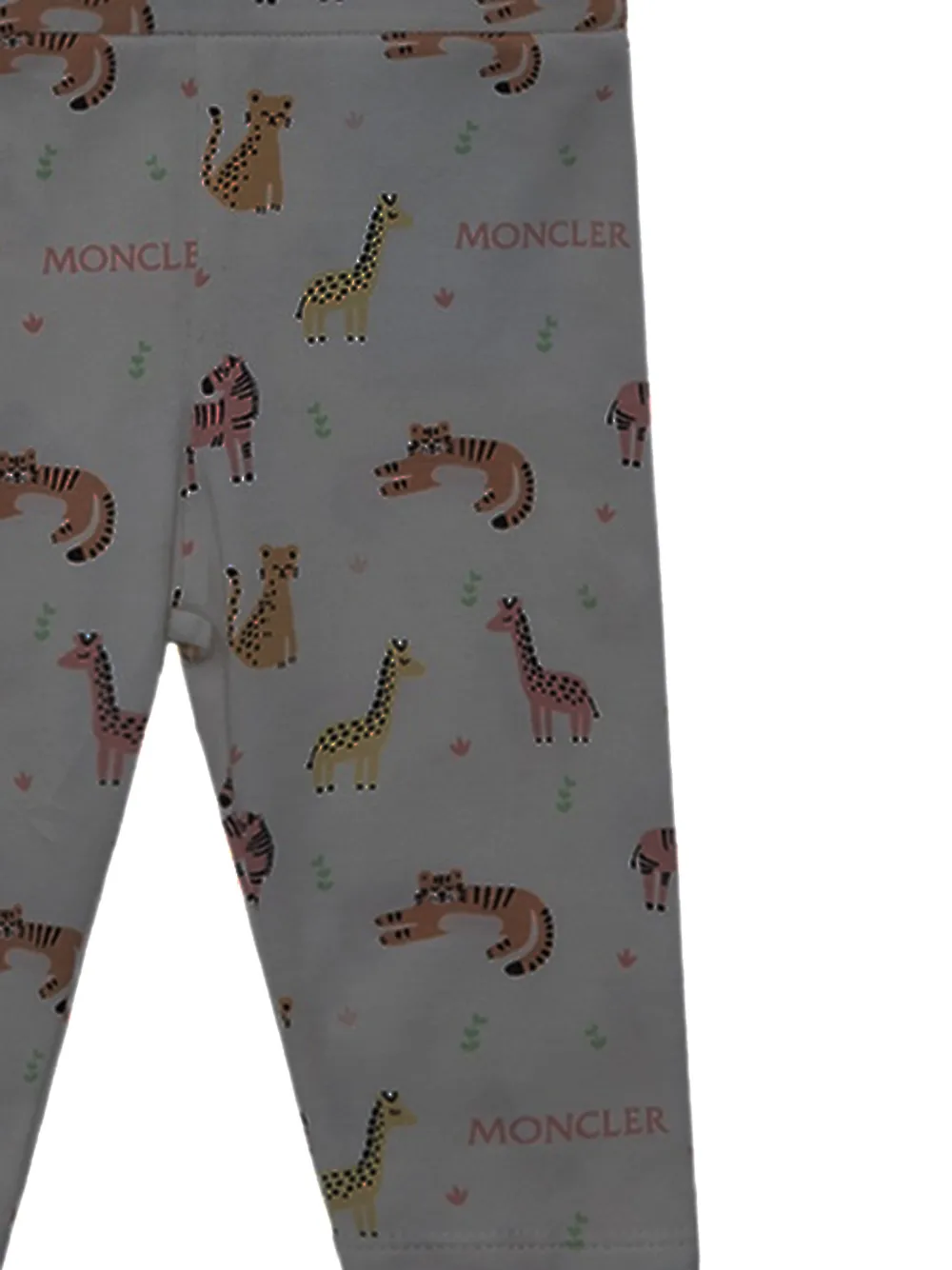 Комплект с брюками с анималистичным принтом Moncler Enfant, белый — фото 2