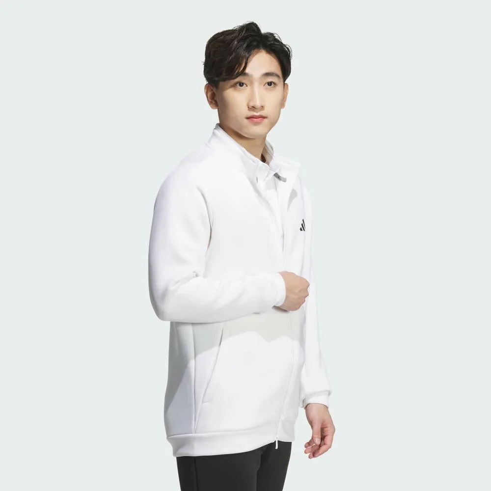Куртка из картона, трикотажная, на молнии, с логотипом на спине Adidas, white — фото 3