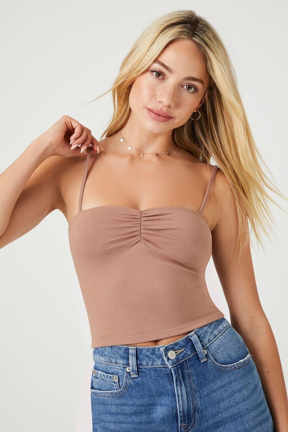 

Укороченная майка Sweetheart Forever 21, капучино