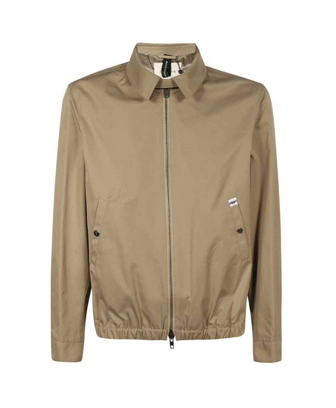 

Хлопковая куртка на молнии с эластичным поясом Mackintosh, бежевый