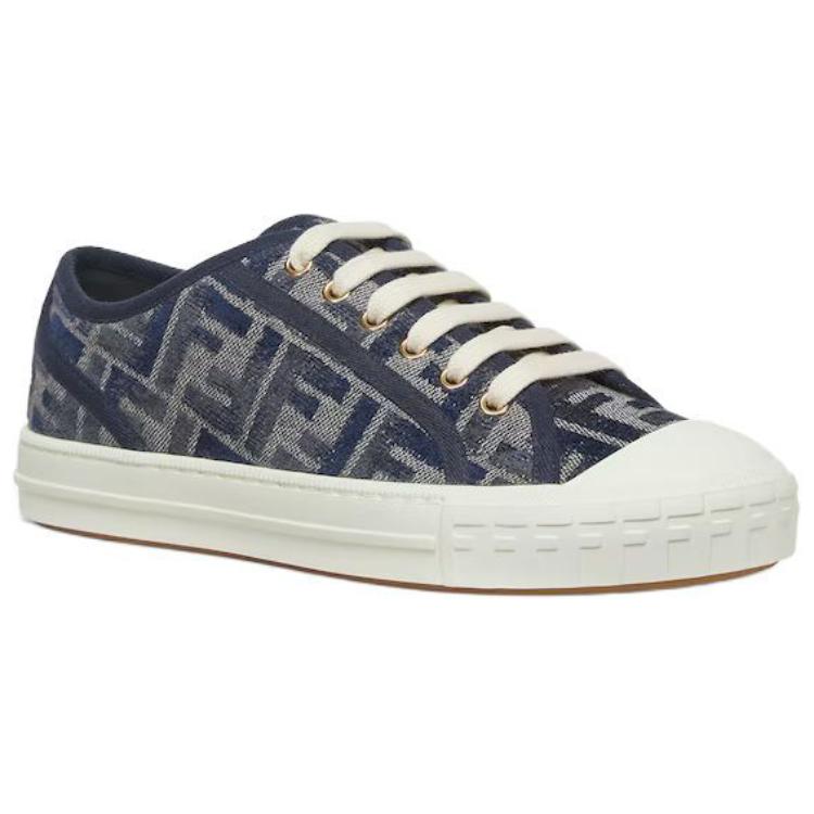 Domino Ff Джинсовые Кроссовки Low Top Женские FENDI, Синий — фото 3