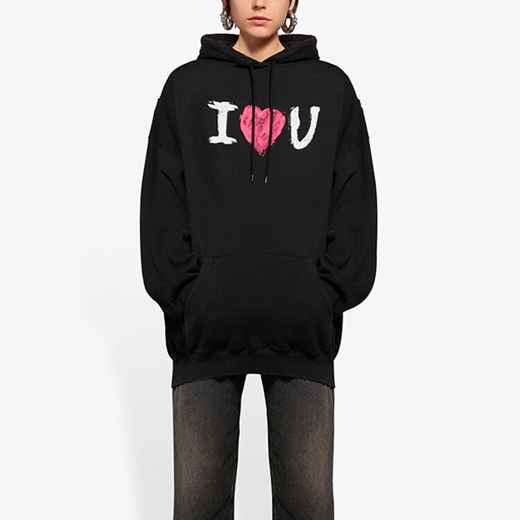Толстовка женская Balenciaga I Love U, черный — фото 3