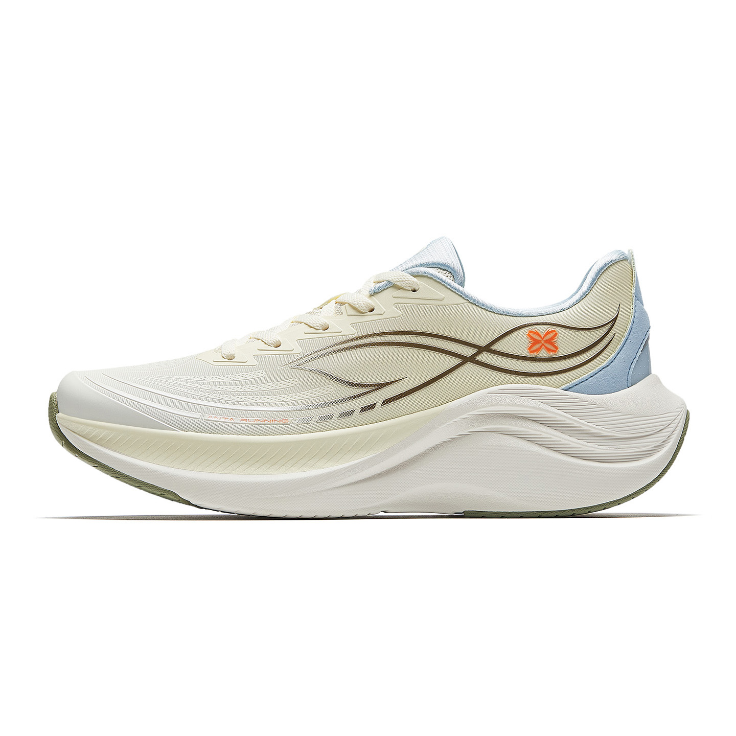 

ANTA Женские кроссовки Leaf 6.0 для бега низкие Ivory White/Light Beige White/Sky Blue 8