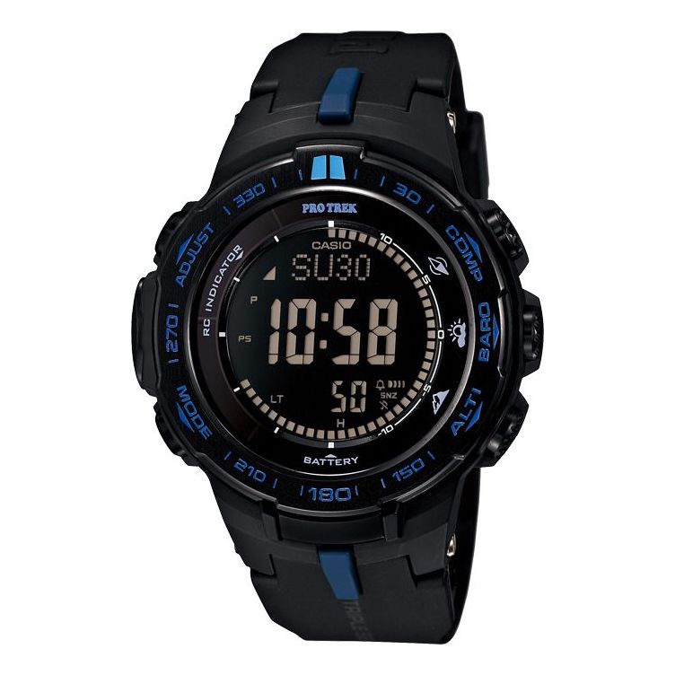 

Часы CASIO PROTREK Light Energy Electric Wave Mountain Waterproof Sports Solar Powered Mens Black Digital, черный