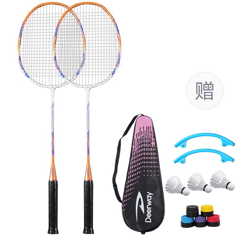 

Ракетка для бадминтона Iron Alloy, контроль, универсальная, для защиты, продвинутый уровень, унисекс, 2U/G5 DEERWAY, [70 золото]racket bag+overgrip*2 (random color)+nylon shuttlecock*3+racket cover*2