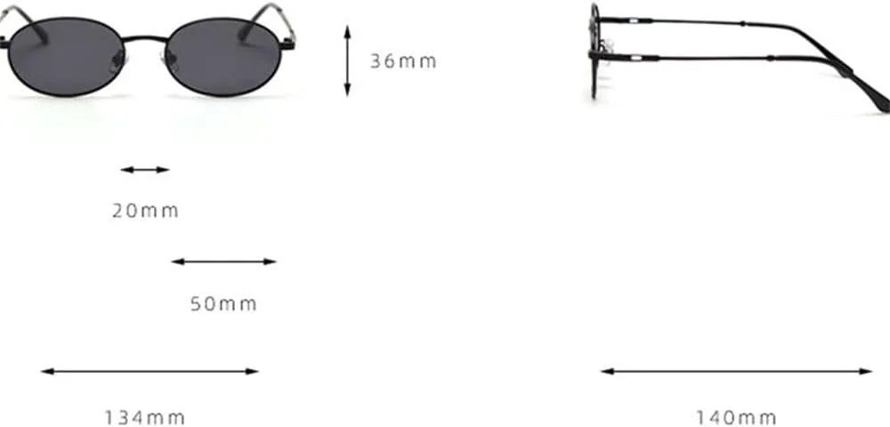 

Ретро овальные очки для мужчин, защита от УФ-излучения UV400, золотистые, маленькие, солнцезащитные очки для женщин, металлические VFDHN, Silver With Blue