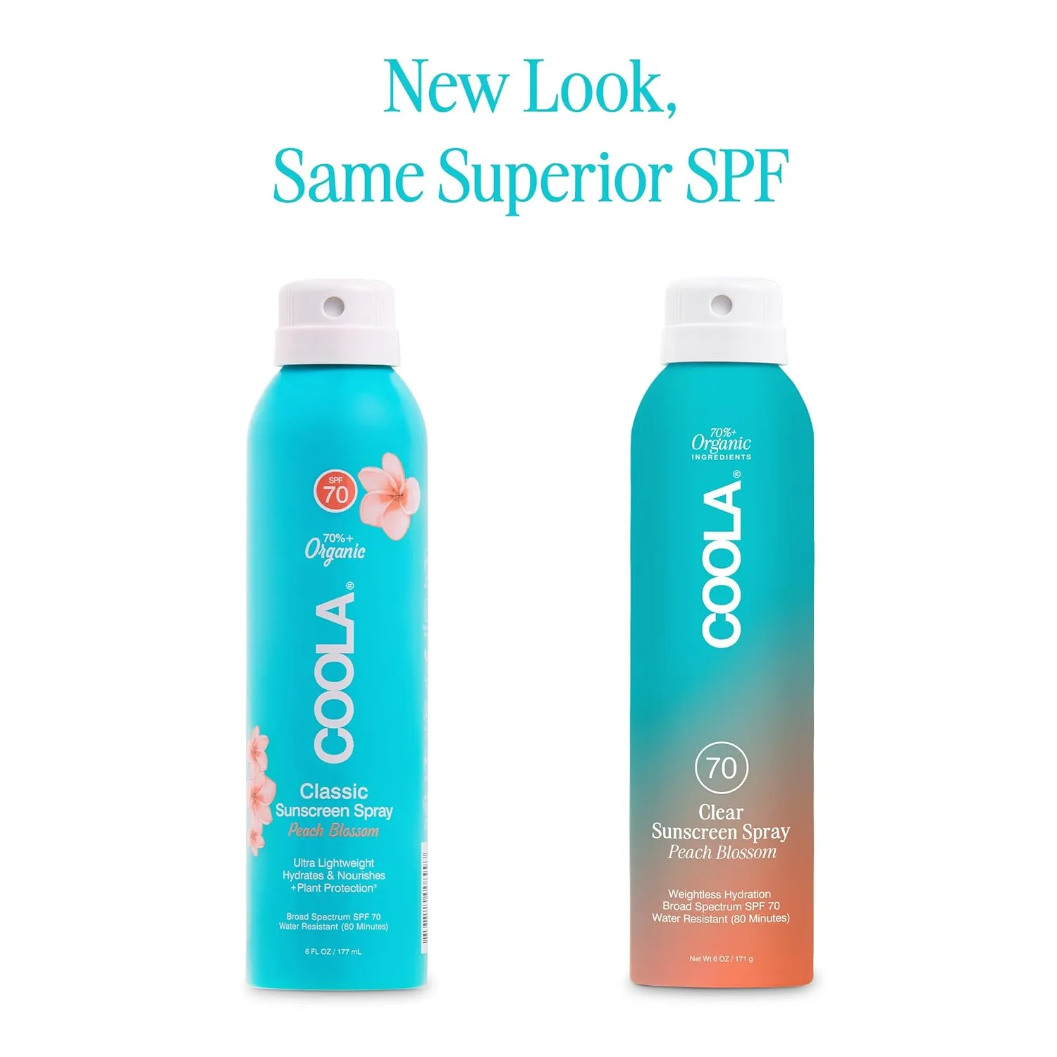Солнцезащитный спрей COOLA Organic Sunscreen SPF 70, протестирован дерматологами, обеспечивает ежедневную защиту кожи, подходит для веганов и не содержит глютена, аромат персикового цветка. 177 мл (2 шт.) — фото 2