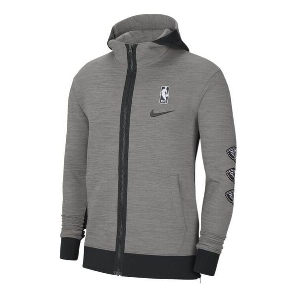 

Куртка Men's Nike NBA New Orleans Pelicans Therma Flex Showtime Player Edition Printing Logo Zipper Hooded Jacket Gray, мультиколор