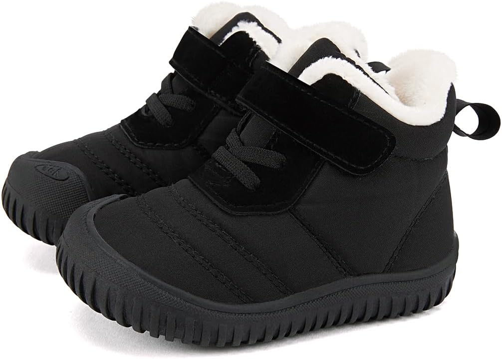 

Детские зимние ботинки BMCiTYBM для малышей, обувь для детей мальчиков и девочек с искусственным мехом для холодной погоды, Y-Black