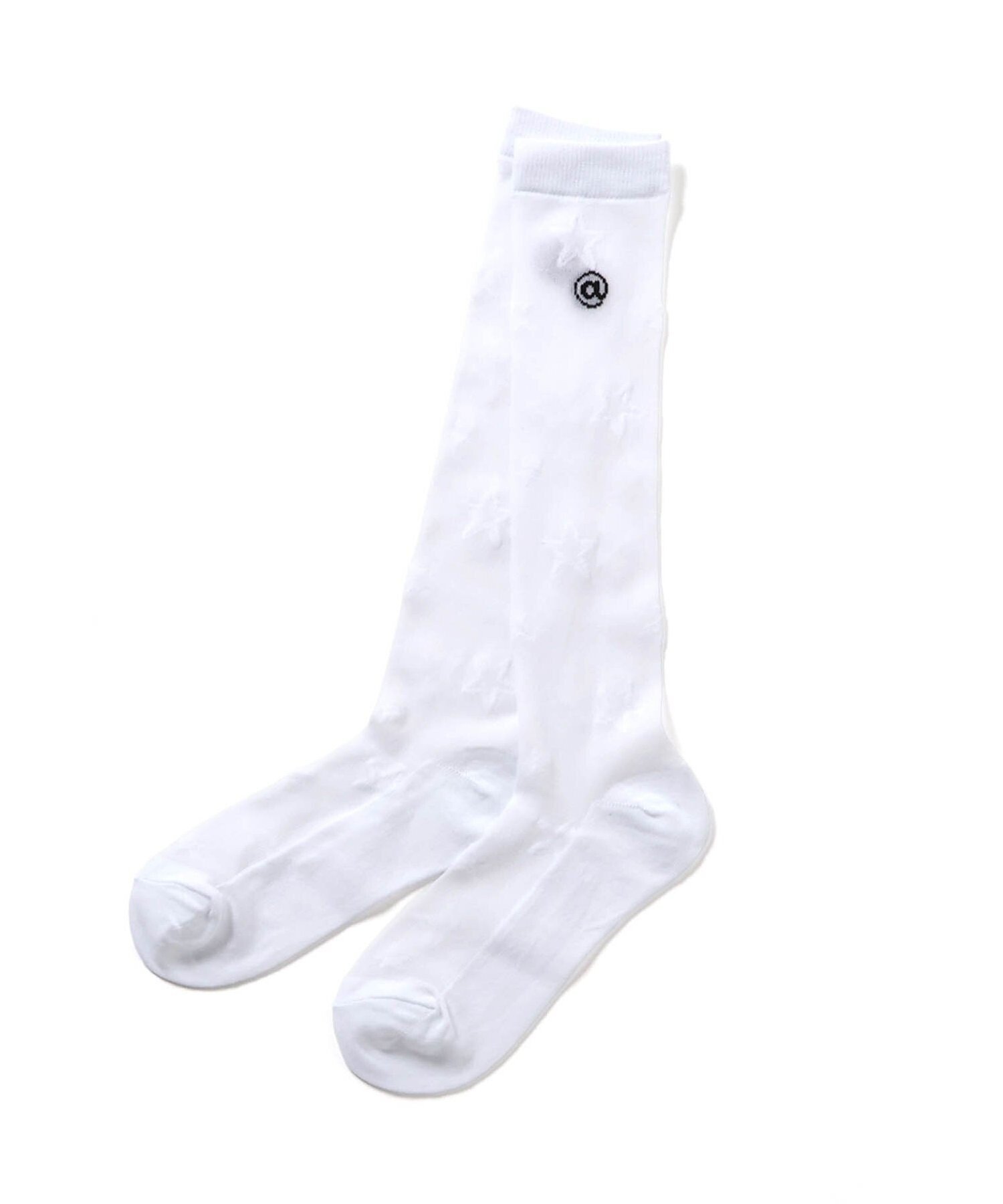 Прозрачные высокие носки с узором в виде звезд Algy, Off white — фото 2