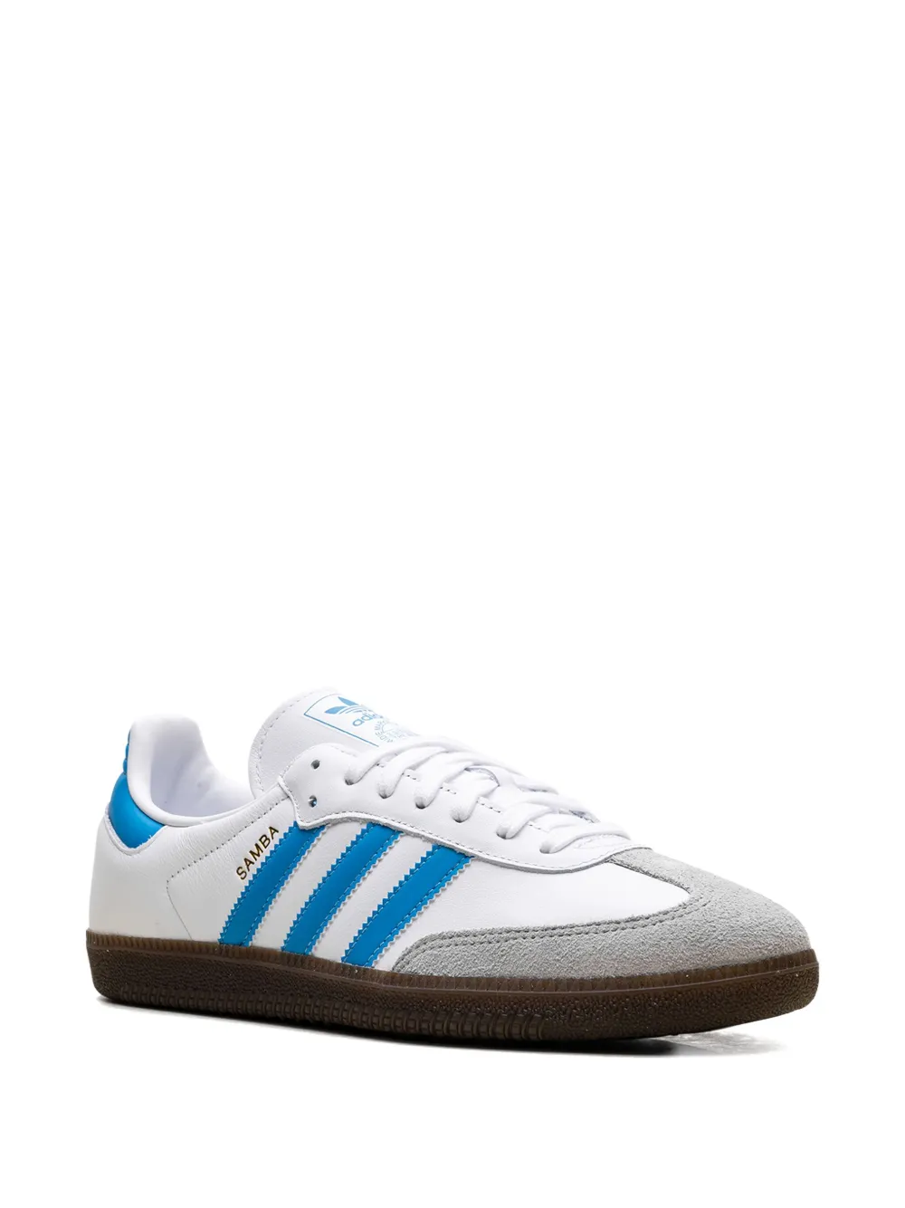 Кроссовки Samba OG White/Shock Cyan Adidas, белый — фото 2