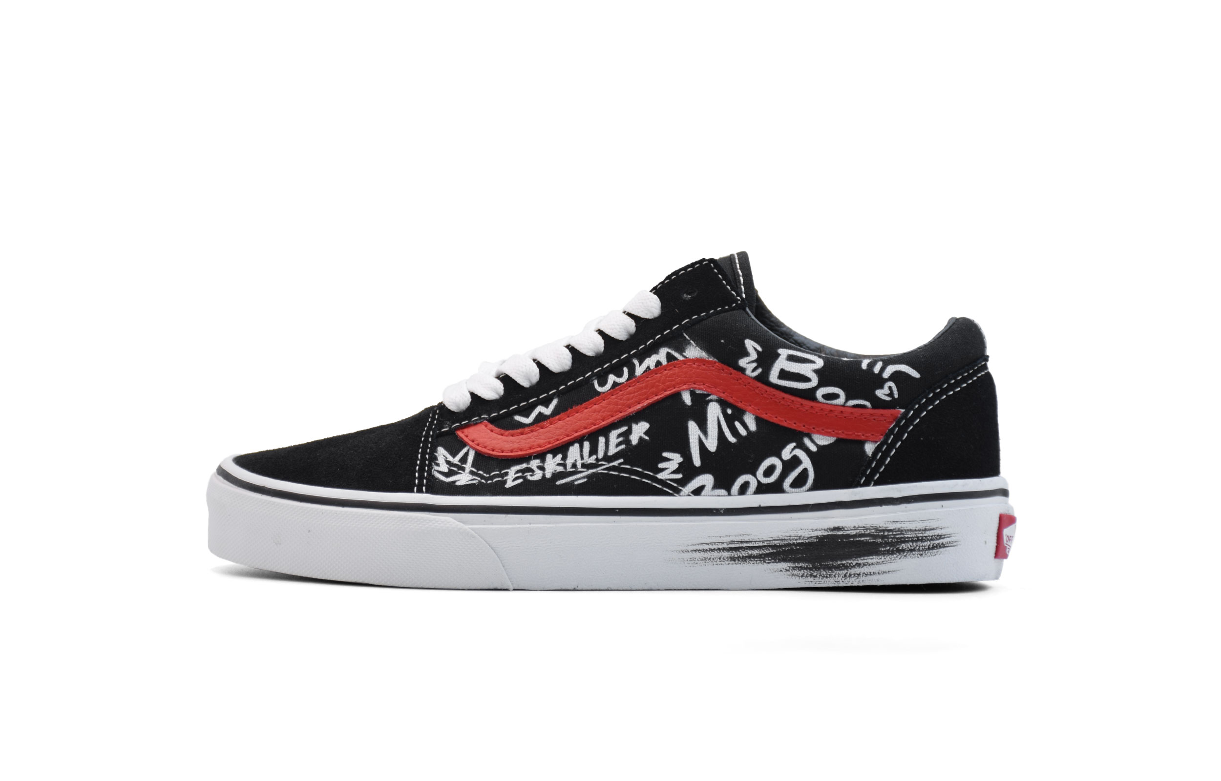 

Кроссовки Vans Old Skool Skateboarding Shoes Unisex Low-top Black/Red, черный/красный