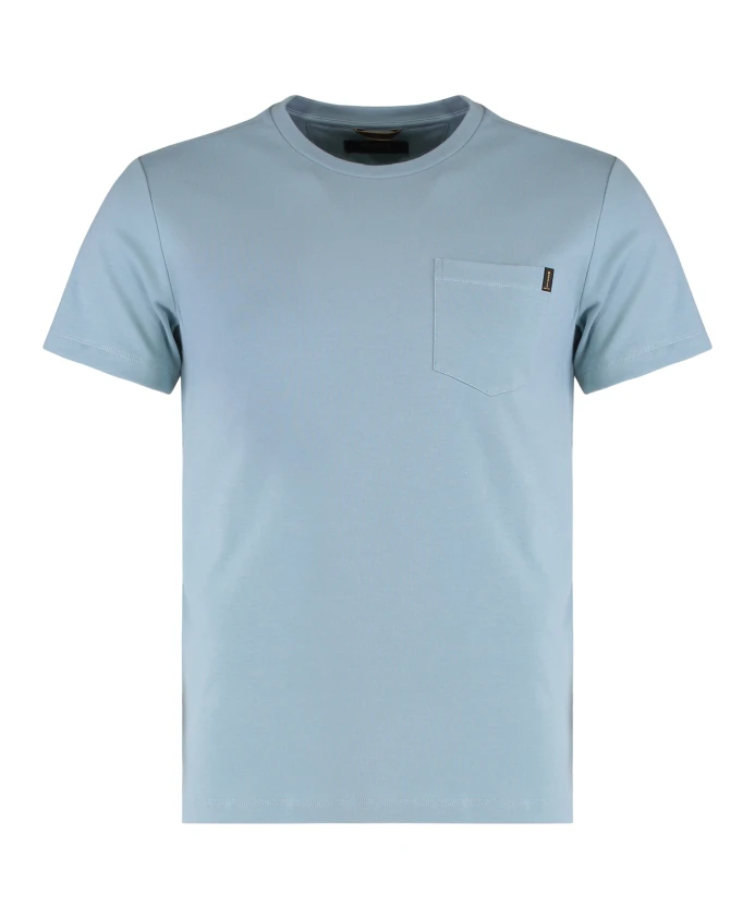 

Хлопковая футболка с передним карманом Moorer, синий