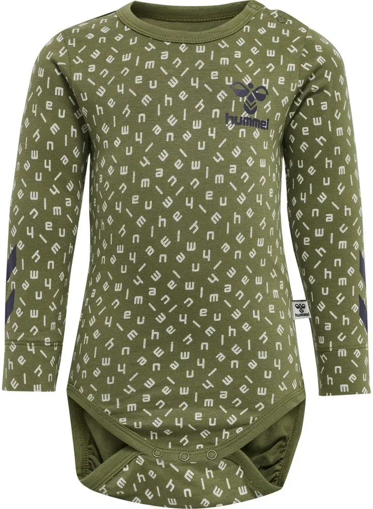 Боди для детей, длинный рукав, Hummel, зеленый — фото 3