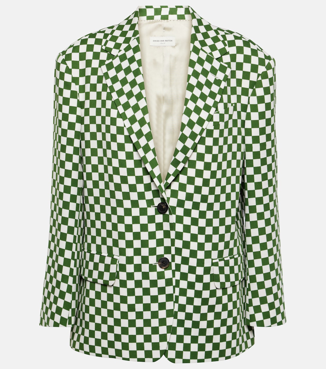 

Клетчатый однобортный пиджак Dries Van Noten, зеленый