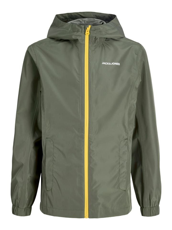 

JACK & JONES Junior Водонепроницаемая куртка-дождевик JJEFLYNN пыльно-оливкового цвета