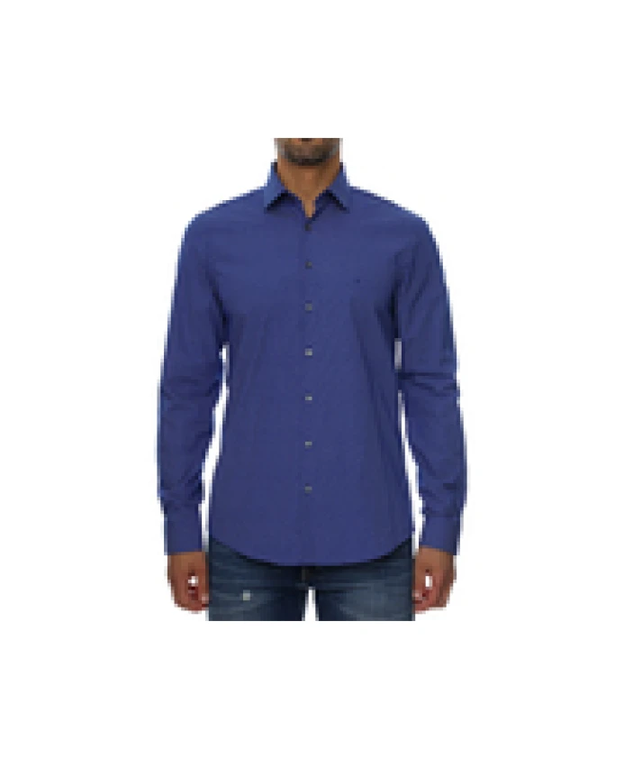 

Рубашка приталенного кроя с принтом, не требующая особого ухода. Calvin Klein, синий