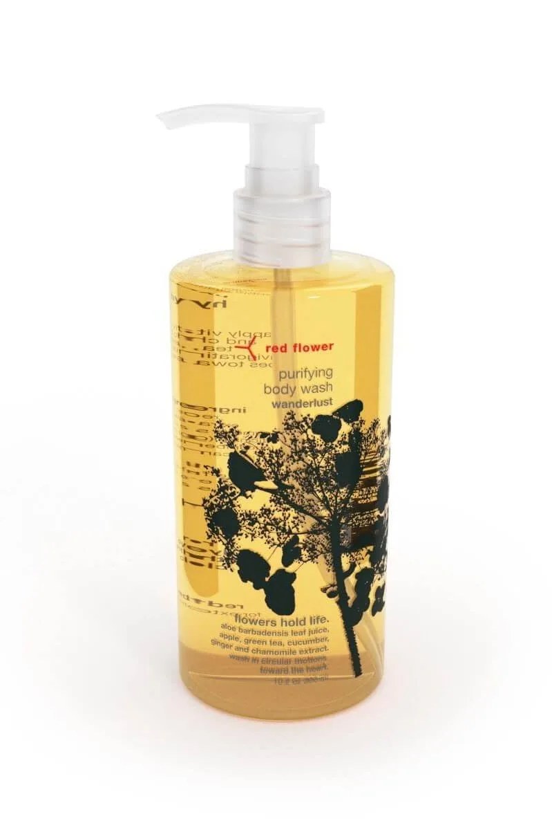 Набор для ухода за телом и волосами Red Flower Wanderlust Complete Body & Hair Care Bundle - гель для душа + лосьон + увлажняющий гель для мытья волос + разглаживающий кондиционер (4 предмета), Red — фото 4