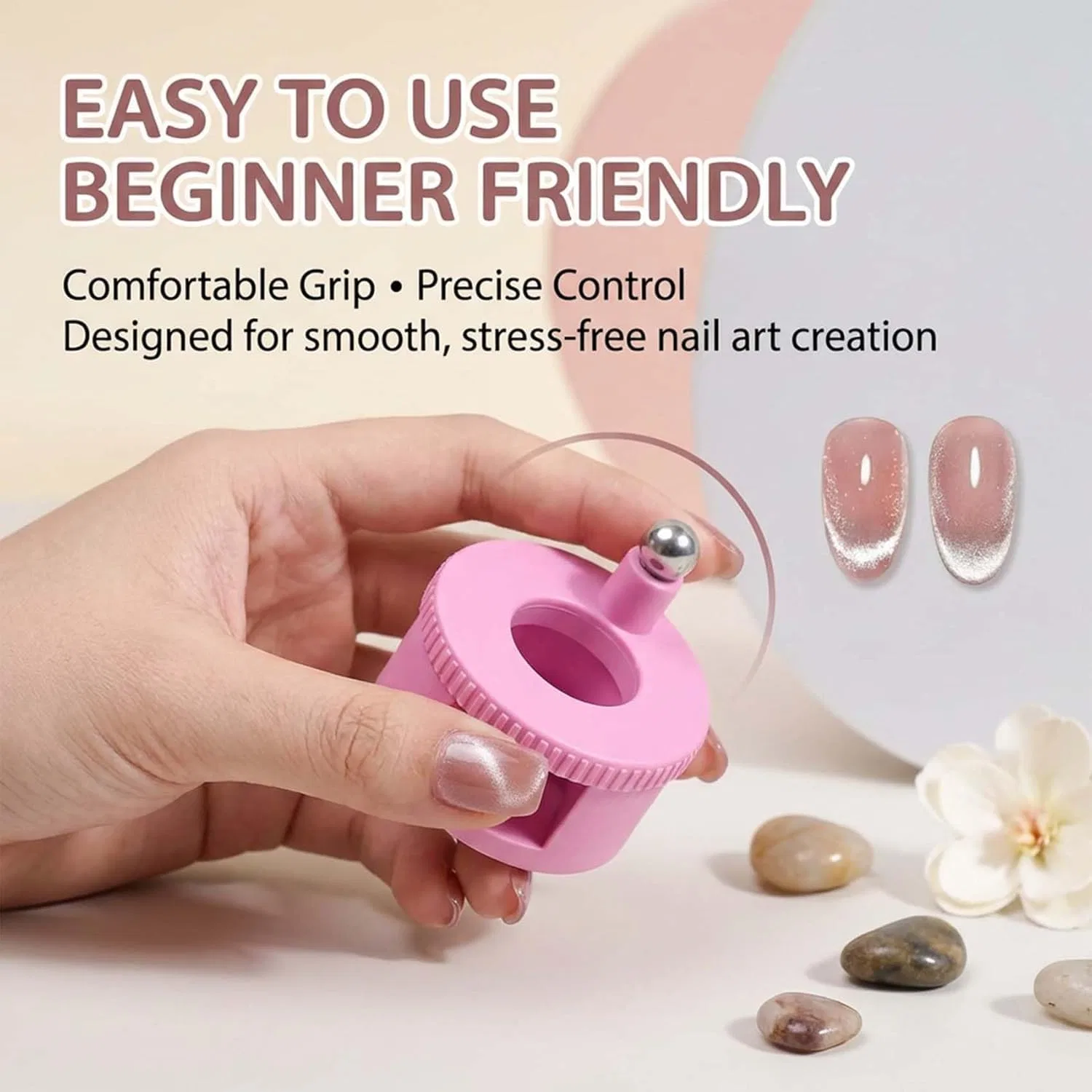 Вращающийся магнит для эффекта «кошачий глаз» 360°, розовый Generisch, Pink — фото 4