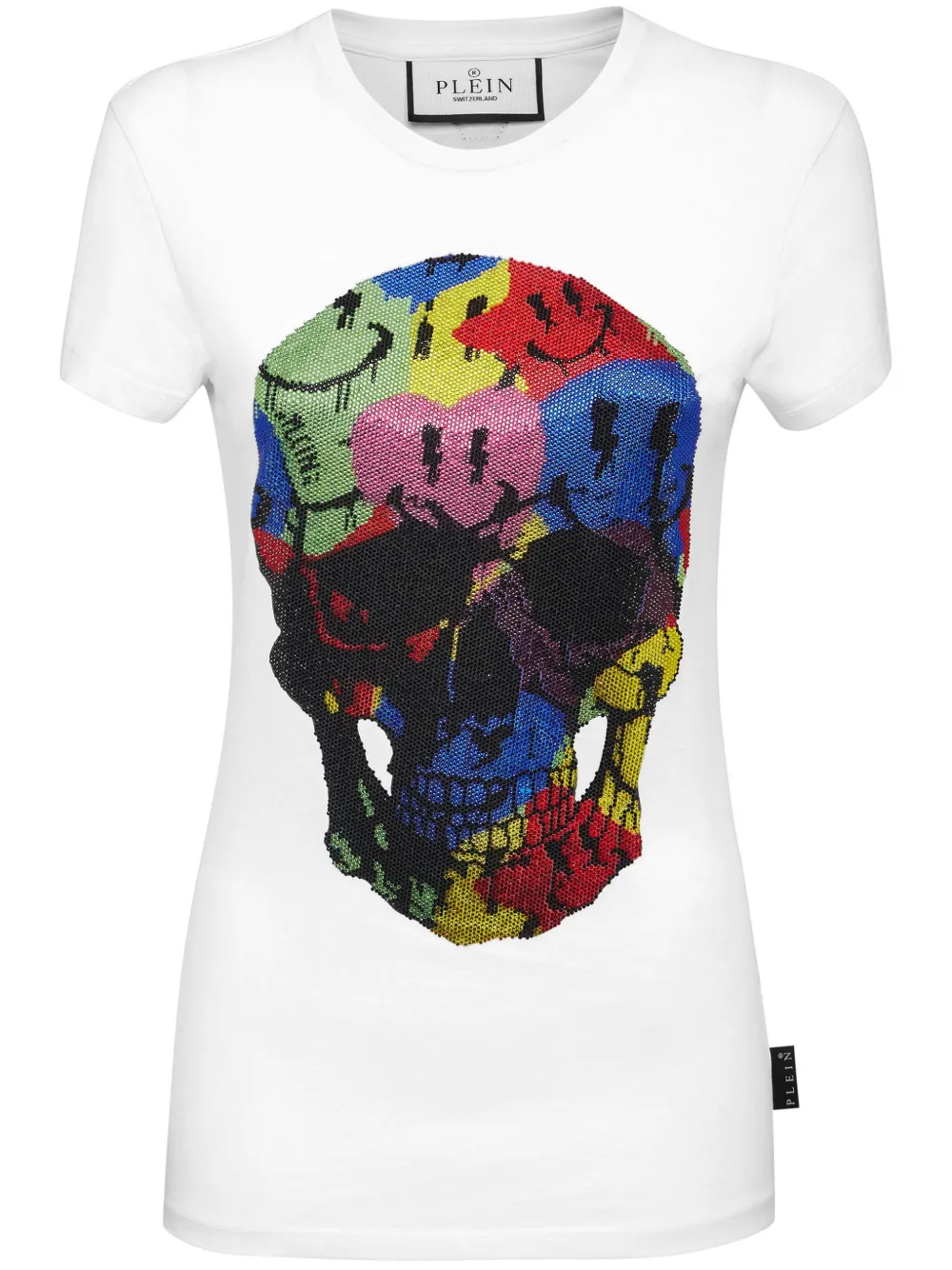 

Футболка с декором Skull и стразами Philipp Plein, белый
