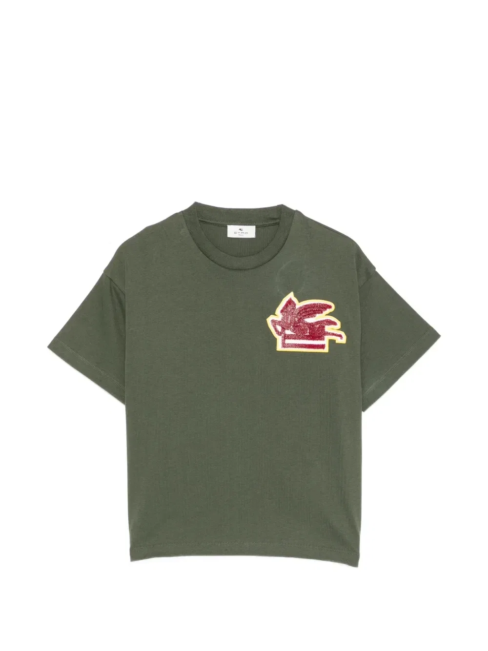Футболка с нашивкой Pegaso ETRO KIDS, зеленый