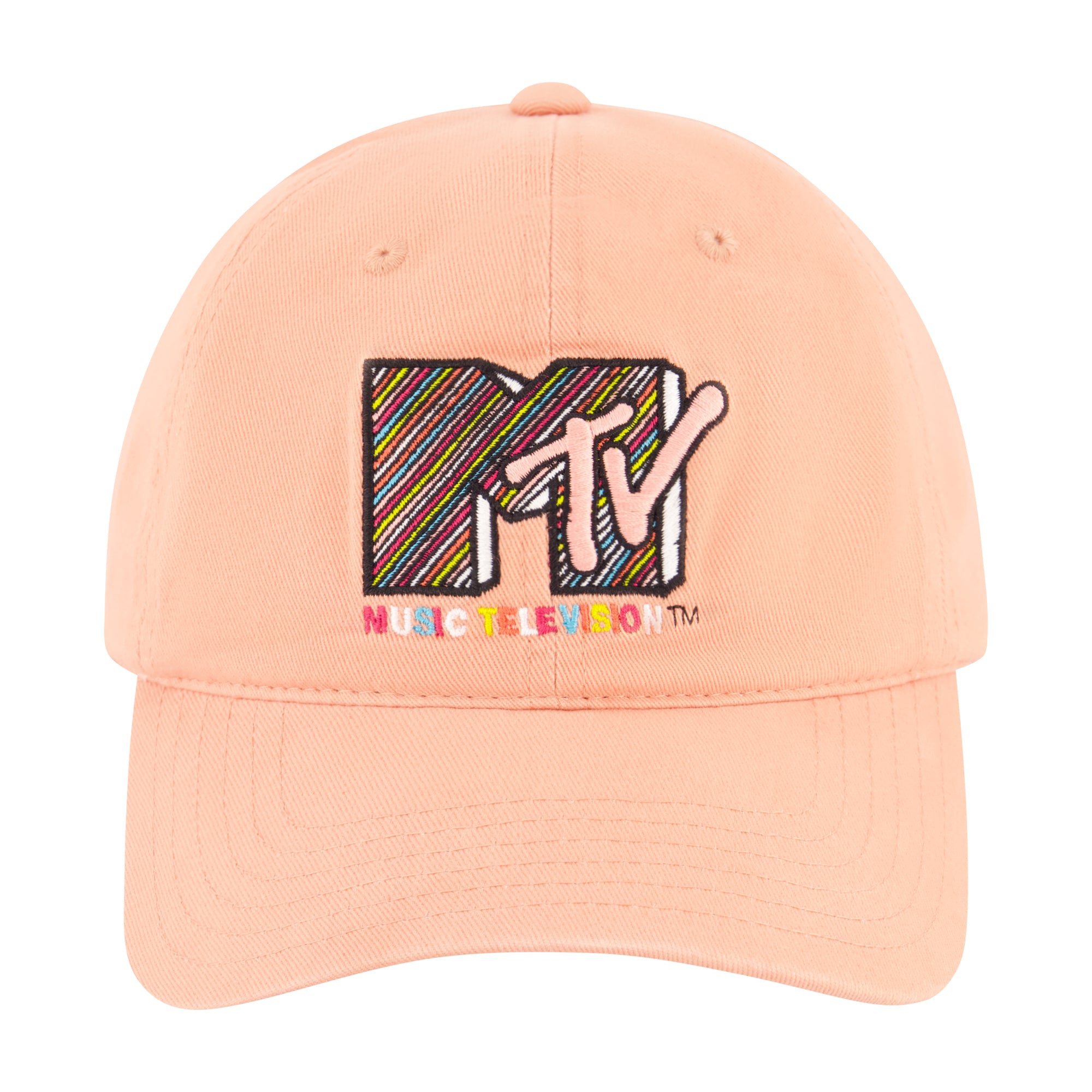 

Кепка с логотипом Nick MTV Diagonal Striped Dad Nickelodeon, персиковый