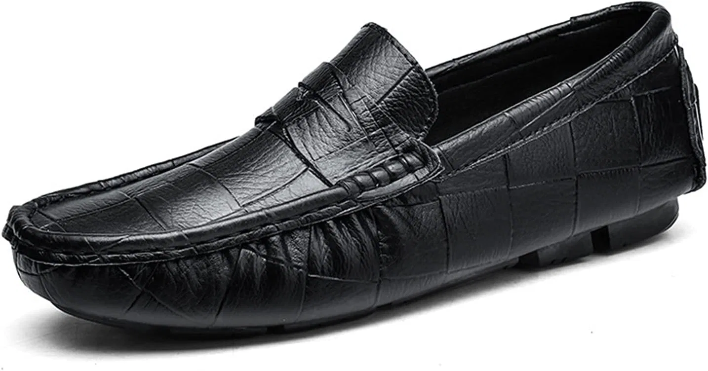 Лоферы кожаные кроодиловые туфли мужские, Black PUGHGAETZF