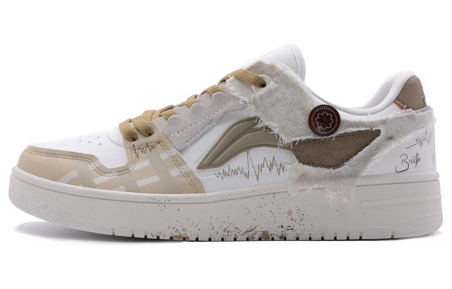 

Кроссовки LINING Skateboarding Shoes Men Low-top White/Yellow, цвет Off White