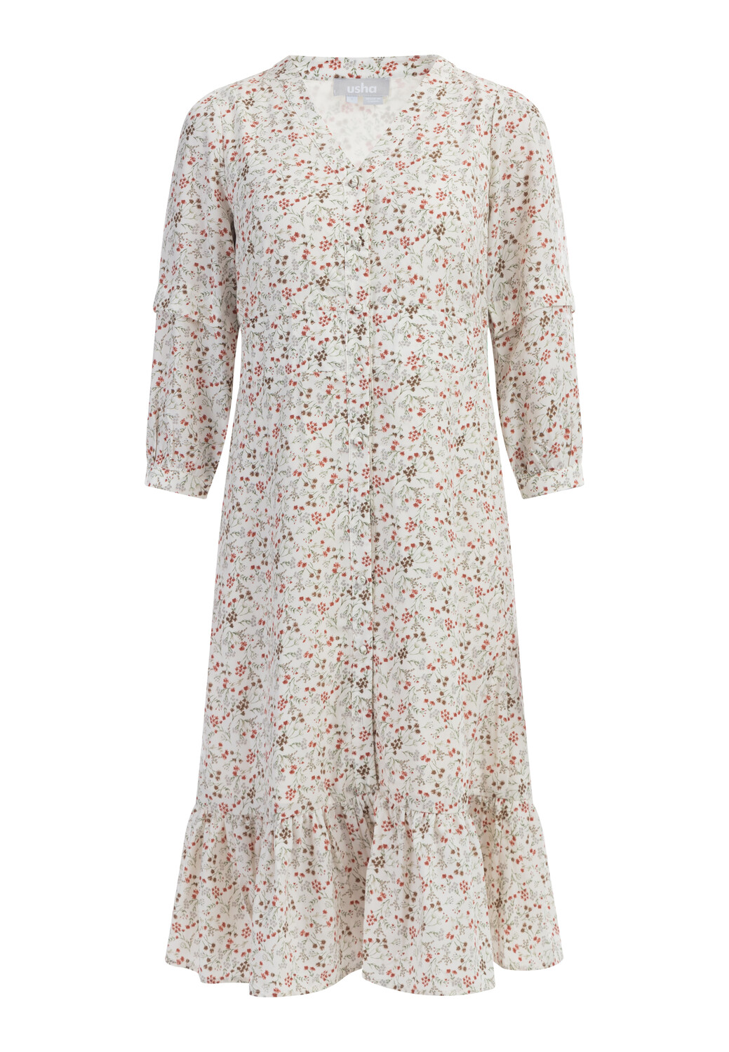 

Платье Usha Midi Mit Blumenprint, цвет Wollweiss Mehrfarbig